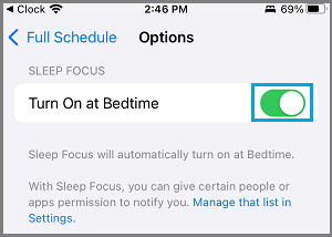 使用时钟应用程序在 iPhone 上打开就寝时间