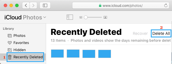 从 iCloud 中删除所有最近删除的照片