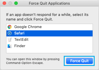 强制退出 Safari 浏览器