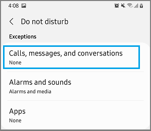 Android 中的呼叫和消息异常设置选项