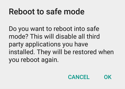 Android 重启到安全模式选项