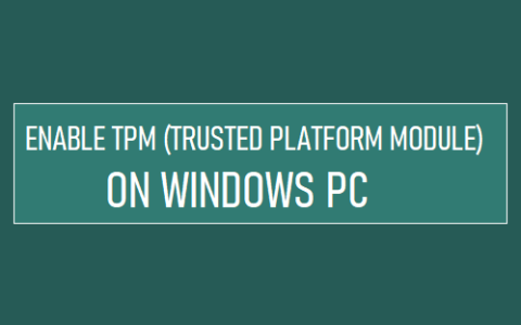 在Windows电脑上启用TPM（可信平台模块）