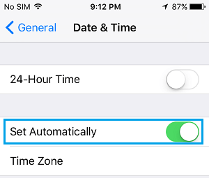 在 iPhone 上自动设置日期和时间选项
