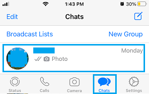 在 iPhone 上打开 WhatsApp 聊天