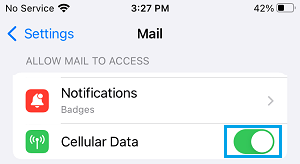 为 iPhone 邮件应用程序启用蜂窝数据