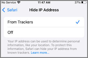 在 iPhone Safari 浏览器上隐藏跟踪器的 IP 地址