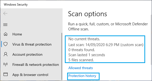 Microsoft Defender 扫描结果