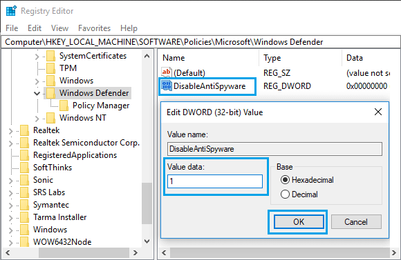 在 Windows 10 中永久禁用 Windows Defender