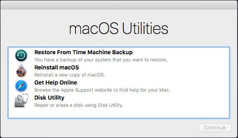 macOS 实用程序屏幕