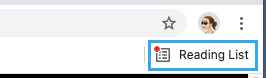 谷歌浏览器中的阅读列表图标