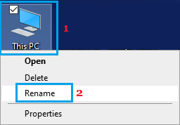 重命名此 PC 桌面图标