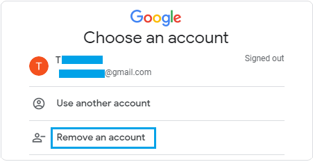 从计算机中删除 Gmail 帐户