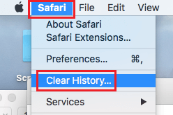 Mac 上的 Safari 浏览器清除历史记录选项