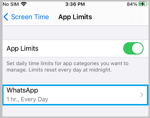 iPhone 上 WhatsApp 的应用程序限制设置选项