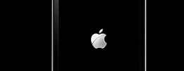 黑屏上的白色苹果标志