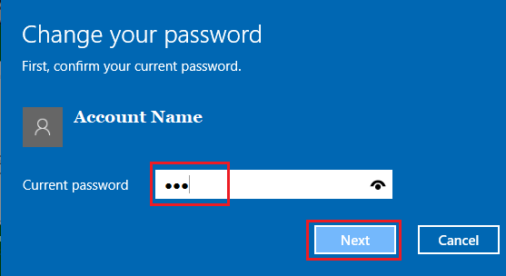 在 Windows 10 中确认当前密码