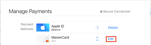 Mac App Store 上的编辑付款信息选项