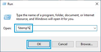在 Windows 中使用运行命令打开临时文件夹