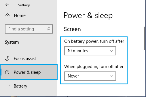 在 Windows PC 上设置屏幕关闭时间