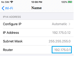 iPhone 上的路由器 IP 地址