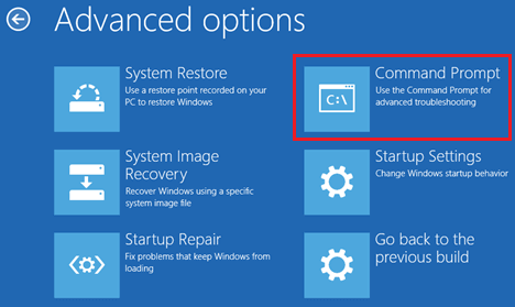 在 Windows 10 中使用命令提示符进行故障排除选项