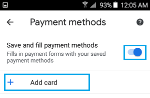 将信用卡添加到 Android 手机