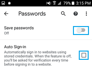在 Android 上的 Chrome 浏览器中禁用保存密码选项