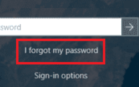 从Windows10的登录屏幕重置微软帐户密码