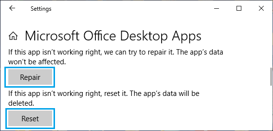 修复 Microsoft Office