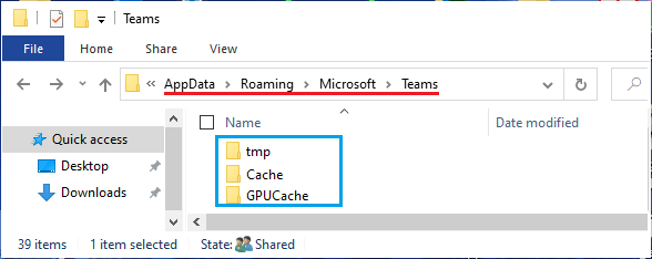 在 Windows PC 上导航到 Teams 文件夹
