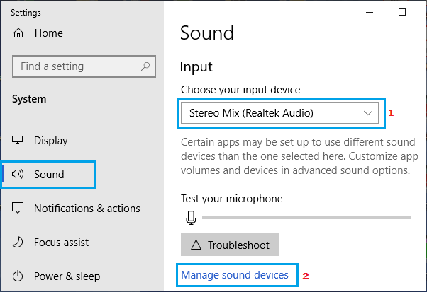 Windows 中的管理声音设备选项