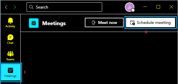 Microsoft Teams 中的安排会议选项