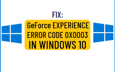 修复Win10中的GeForce Experience错误代码0x0003