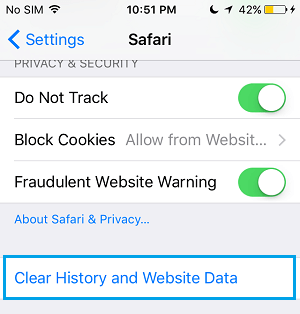 清除 iPhone 上的 Safari 历史记录和网站数据