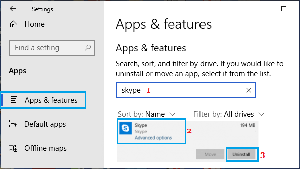 从 Windows 计算机卸载 Skype