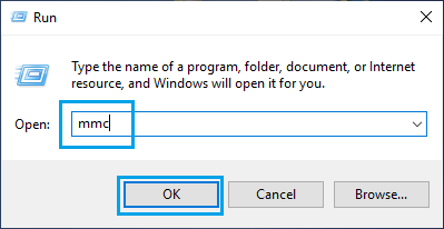 使用运行命令打开 Microsoft 管理控制台