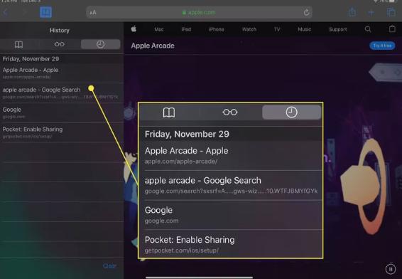如何在苹果iPad上查看浏览历史记录？