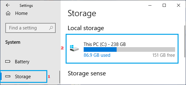 在 Windows PC 上检查存储状态