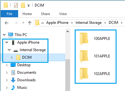 在 Windows PC 上选择 iPhone 照片文件夹