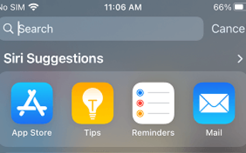 在iPhone或iPad上的Spotlight搜索中禁用Siri建议