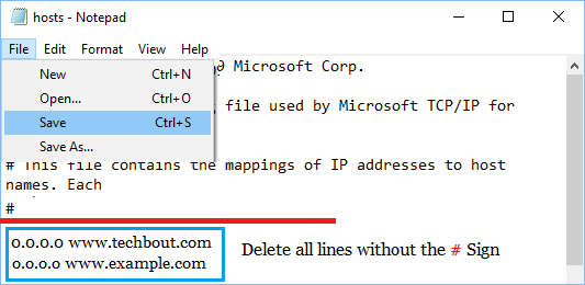 在 Windows 10 中修改和保存主机文件