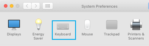 系统偏好屏幕上的键盘