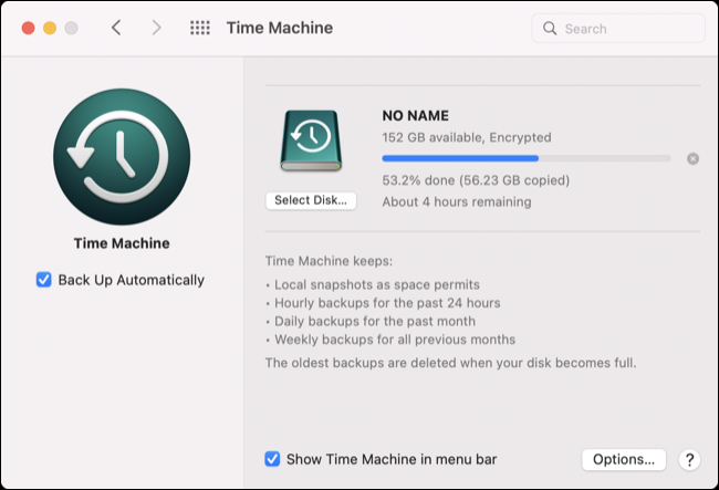 macOS 12 Monterey 上的 Time Machine 备份