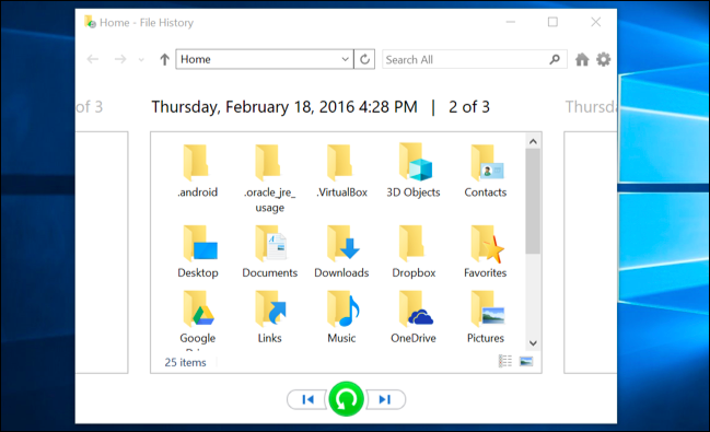 在 Windows 11 中使用文件历史记录还原文件的先前版本