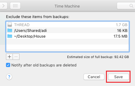 从 Mac 上的时间机器备份中排除文件、文件夹