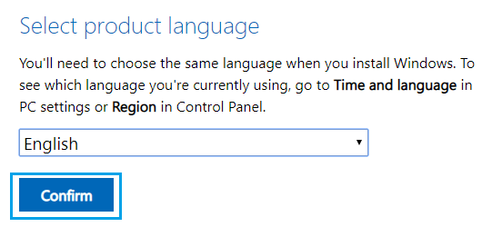 选择 Windows ISO 语言