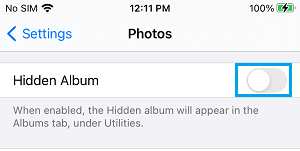 在照片应用程序中隐藏隐藏的相册