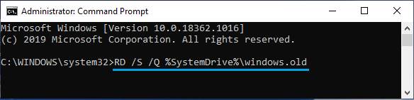使用命令提示符删除以前的 Windows 安装