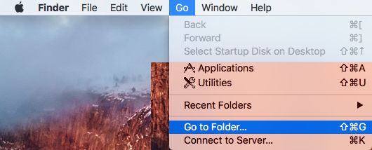 在 Mac 上转到文件夹选项