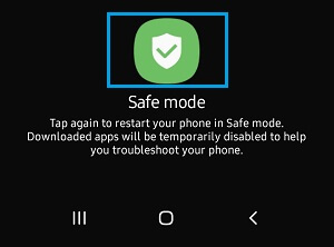 Android 手机上的安全模式提示